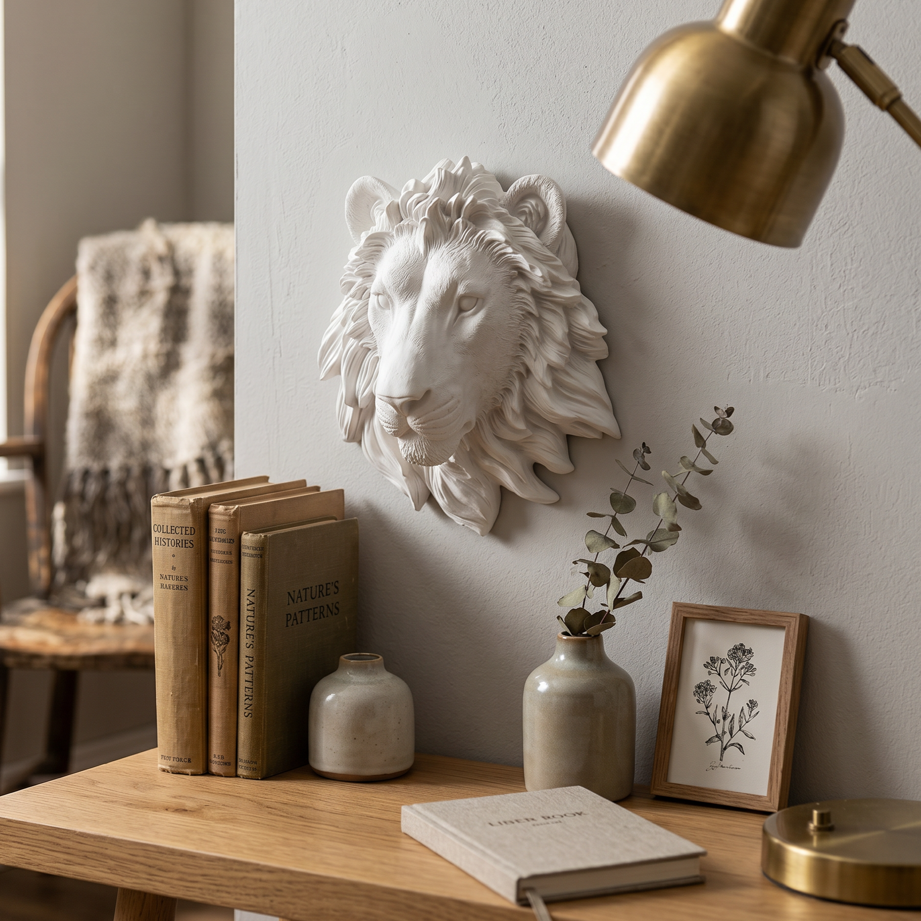 Faux Mini Lion Head