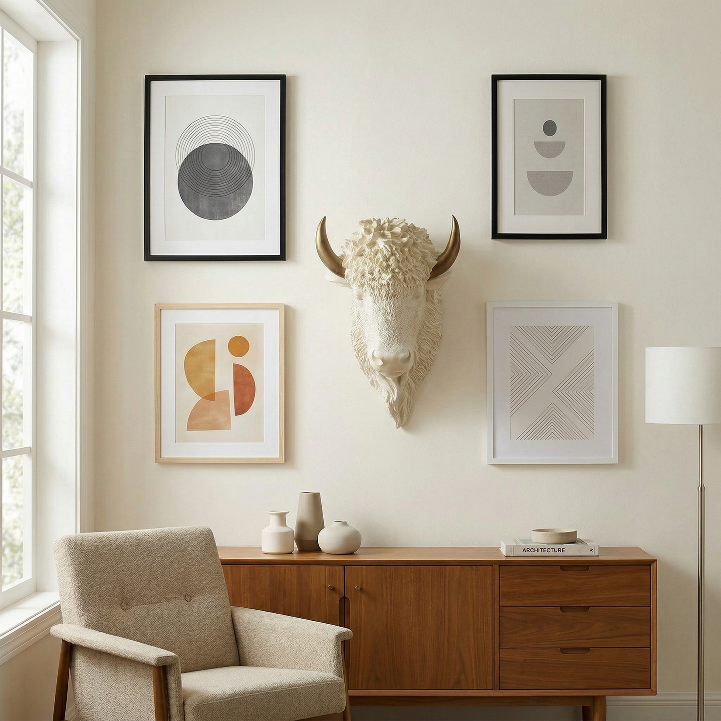 Faux Bison Skulptur
