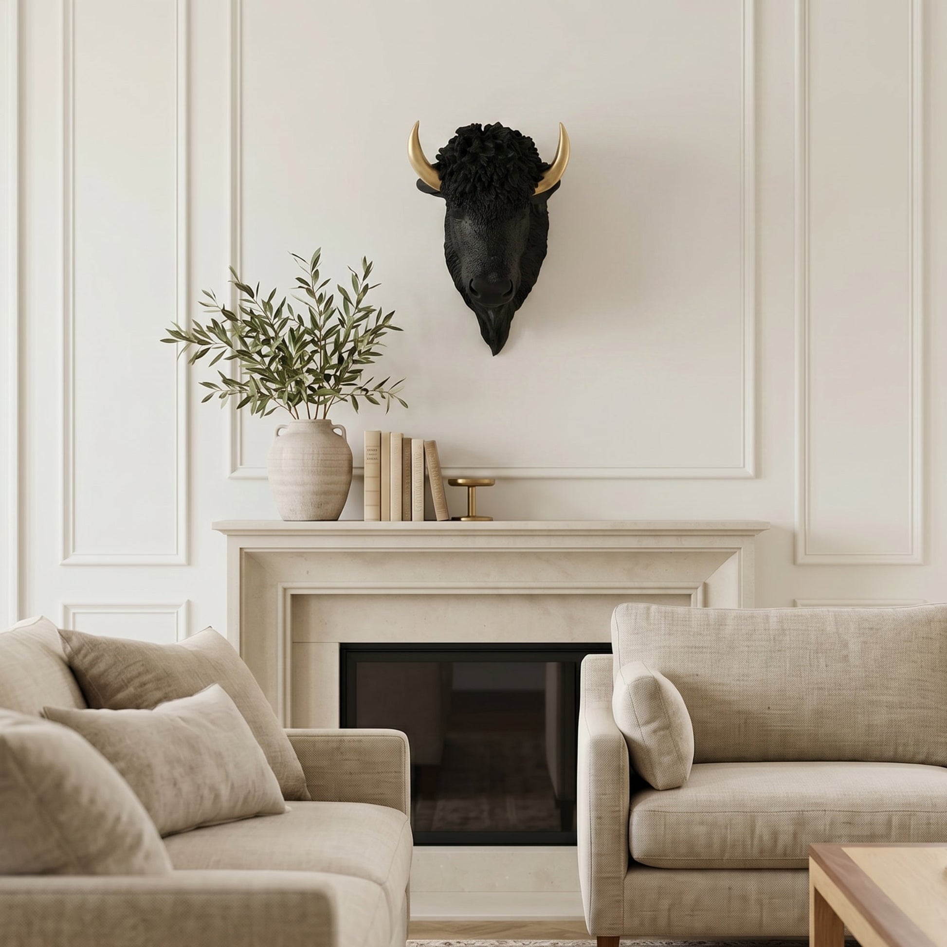 Faux Bison Skulptur