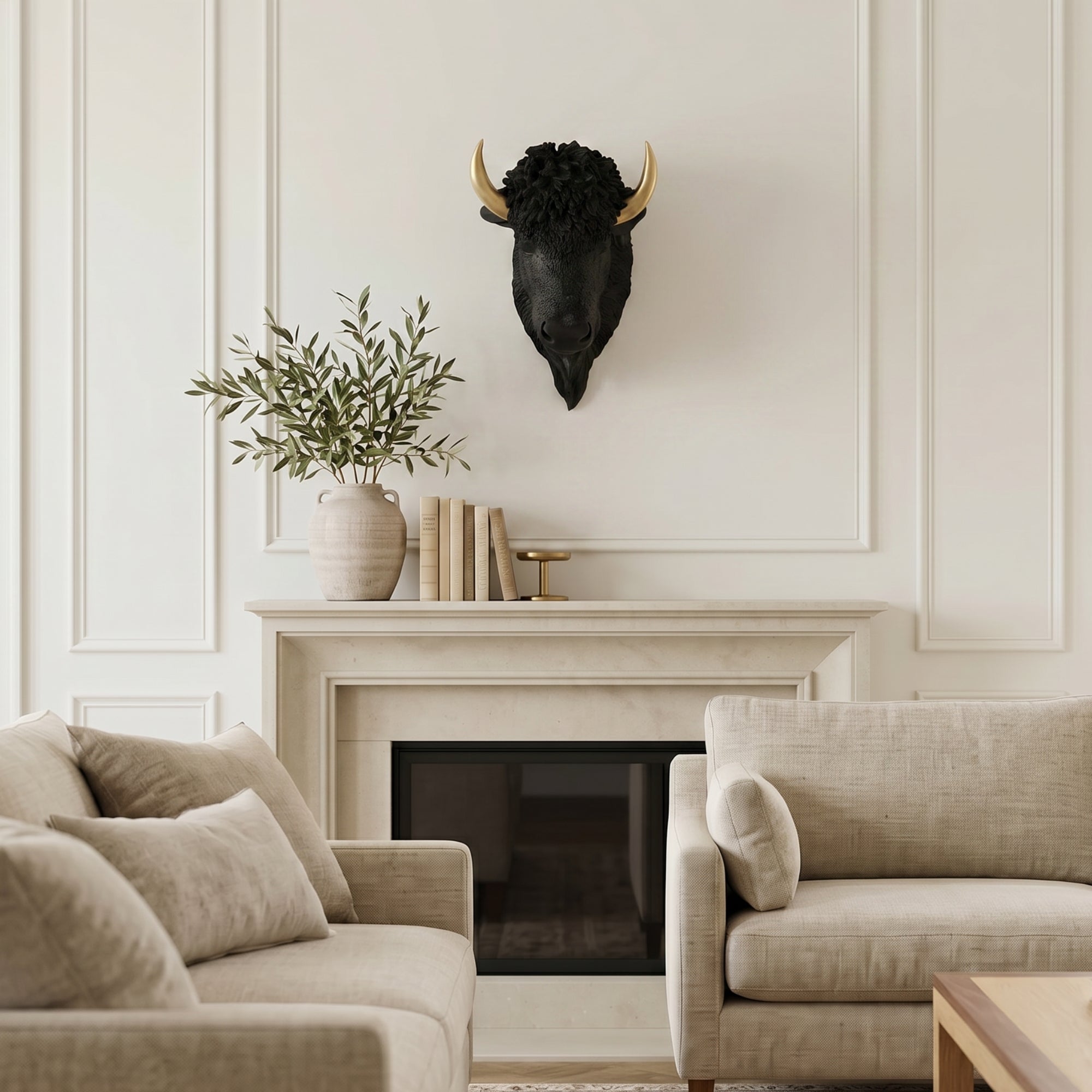 Faux Bison Skulptur