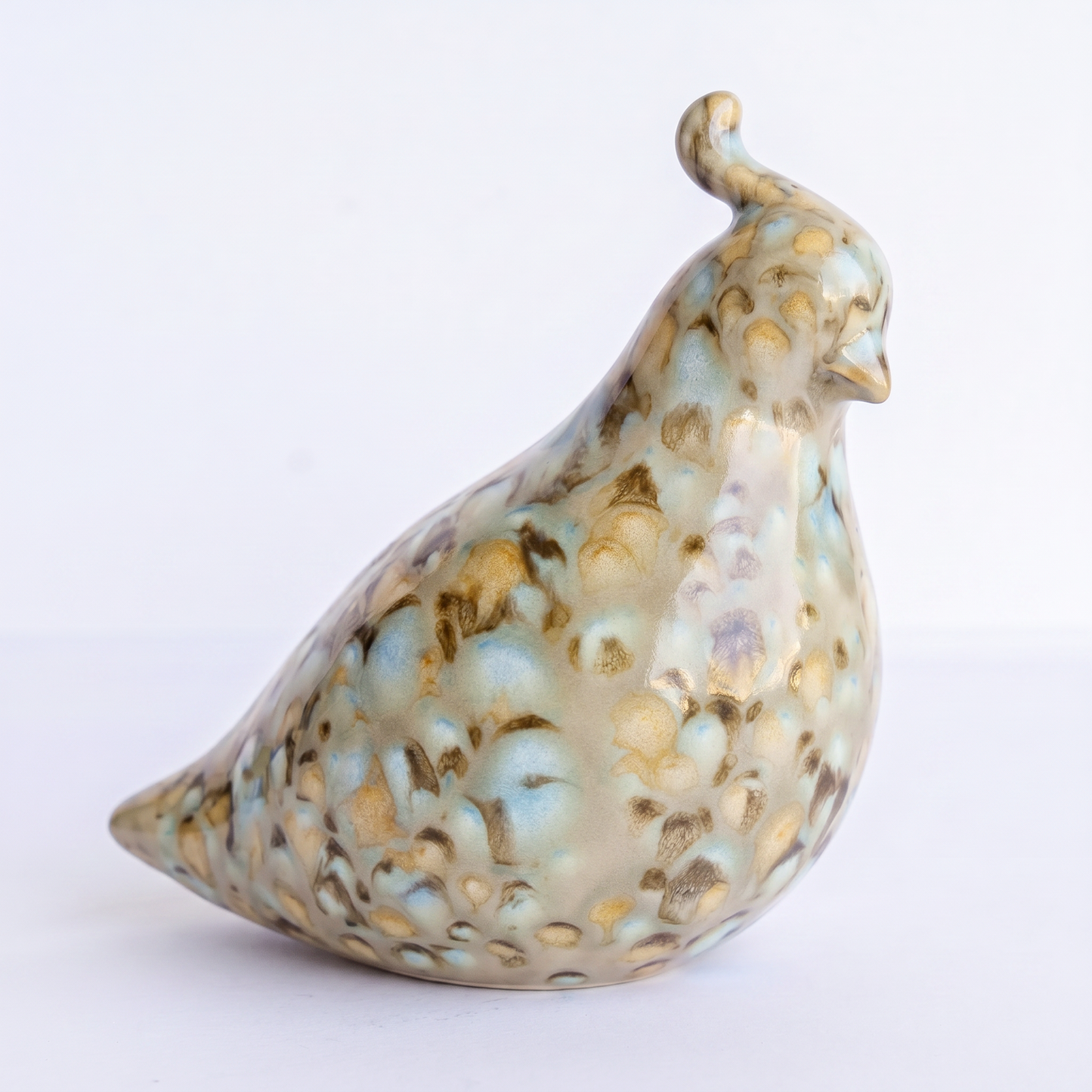 Handverglaste Wachtelfigur