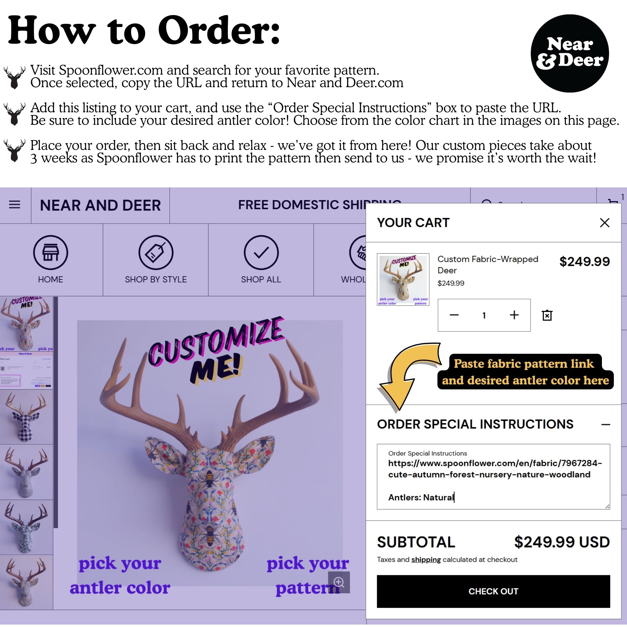 Custom Fabric-Wraped Deer